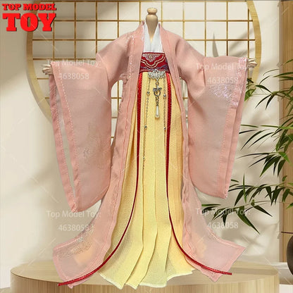 30cm 1/6 Doll Clothes – Style Printed Hanfu Outfit for 12" Female Action Figure Toy