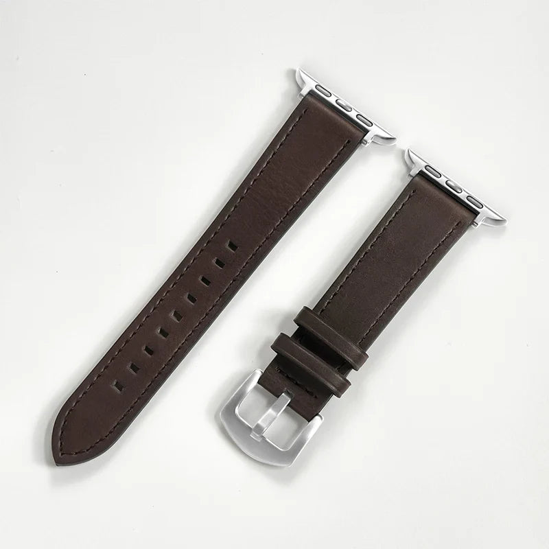 Leather Strap for Apple Watch – High-Quality Replacement Band for All Series 38-49mm