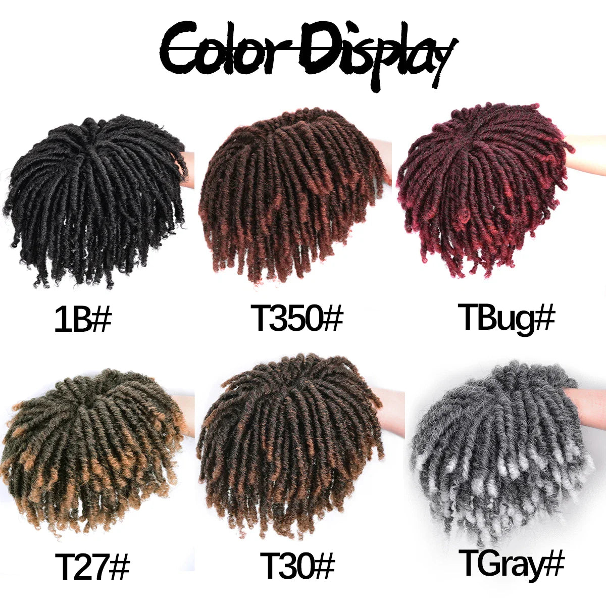 Short Crochet Synthetic Wig with Clips – Afro Braided Half Dreadlock Hair Extensions for Men & Women