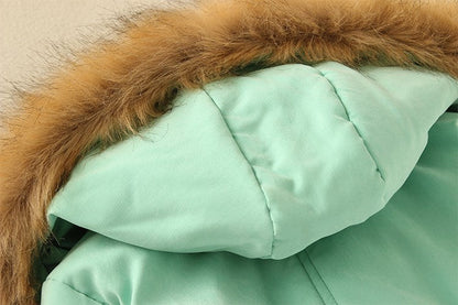 2024 Women's Winter Cotton Jacket – Slim Fit Hooded Parka, Embroidered Padded Warm Casual Overcoat