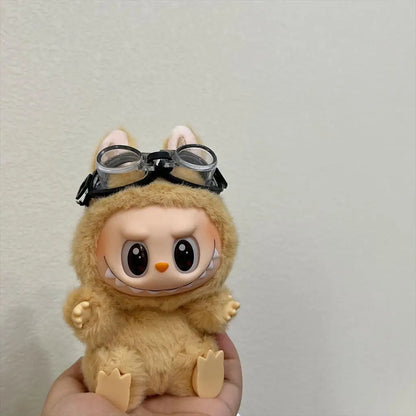 17cm Mini Plush Doll Clothes – Kpop EXO Labubu Idol Outfit with Glasses & Sunglasses Accessories Gift