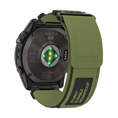 Rugged Nylon Quick Fit Watch Band — Compatible with Garmin Fenix E 8/7X/7/6/6X/5/5X/3HR