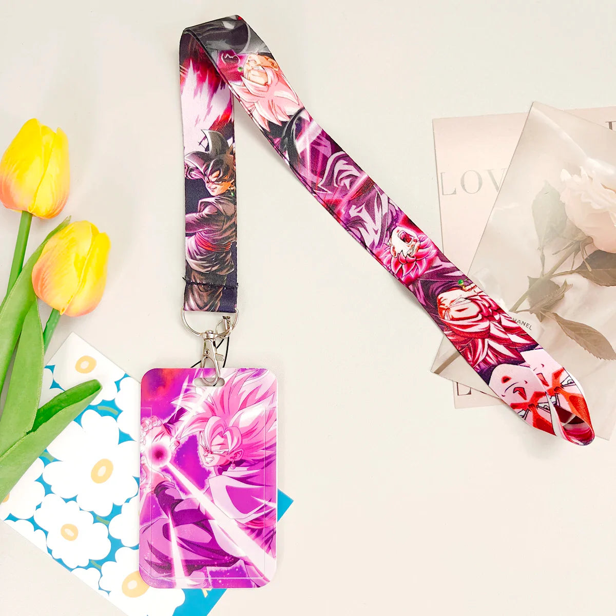 Japanese Anime Credential Holder Lanyard for Key, Card Badge, Gym Keychain Accessories
