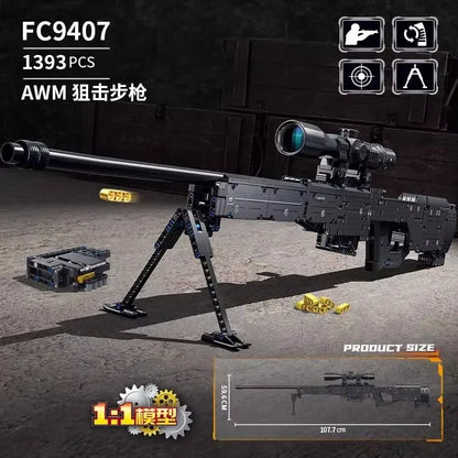 AWM, LR4, M416 & 95 Sniper Rifle Building Block Toy – Realistic Gun Model for Kids, Educational & Holiday Gift