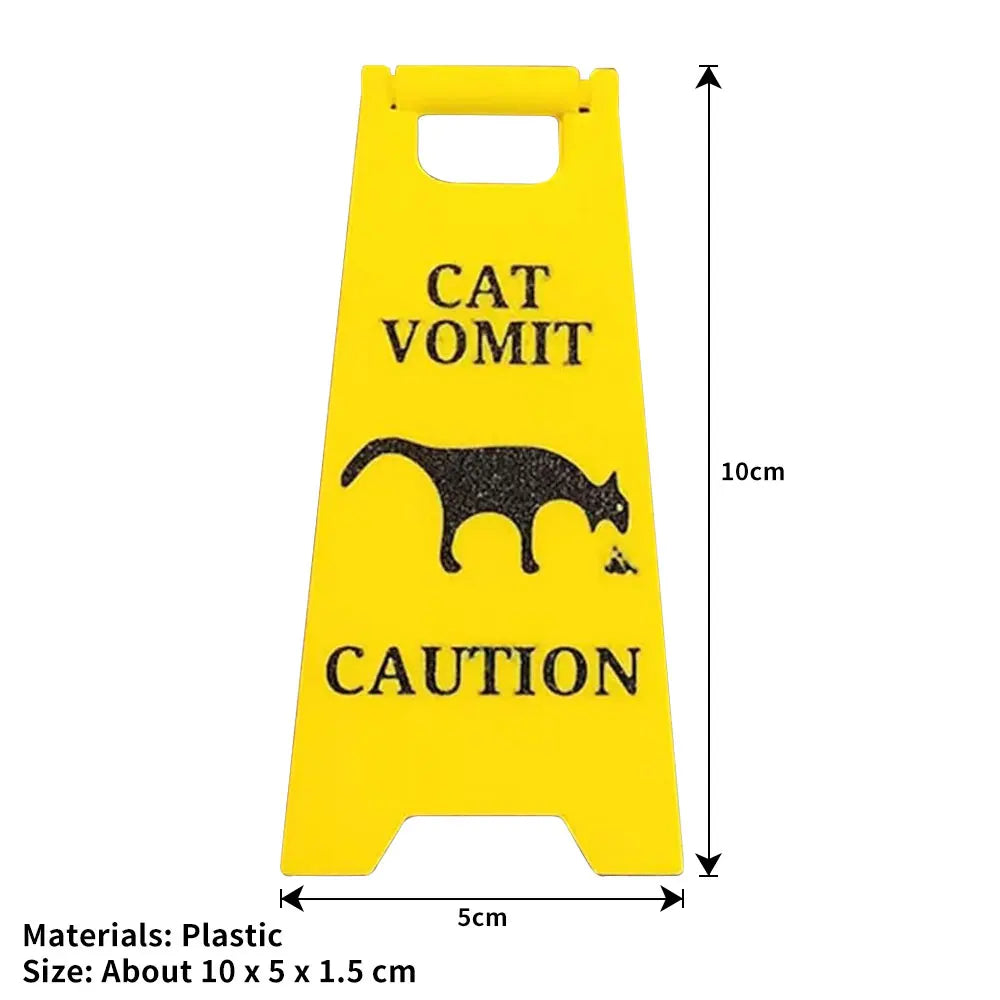 Funny Cat & Dog Vomit Yard Sign – Bright Yellow Outdoor Novelty Gift