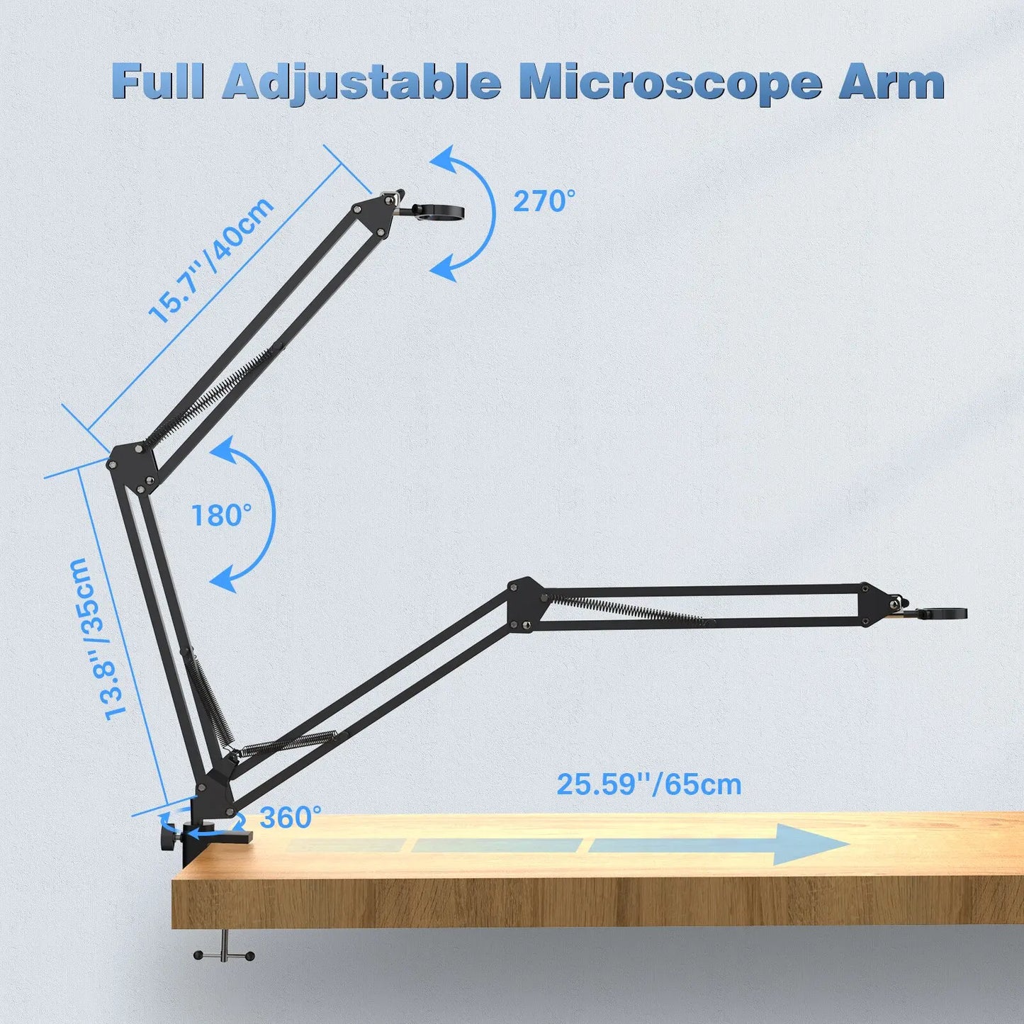 Hayve Adjustable Metal Microscope Arm Stand – Compatible with DM4, DM9, MS1 & MS3 Coin Microscopes