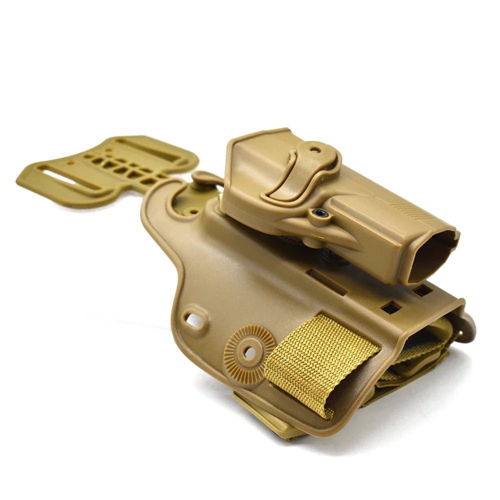 Outdoor Tactical Thigh Drop Leg Holster - Compatible with Glock 17, Beretta M9, Colt 1911, PX4 Storm for Hunting
