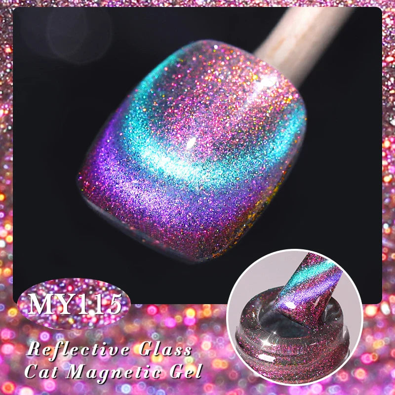 BORN PRETTY Cat Magnetic Gel Nail Polish 117 Colors 10ml Full Coverage Semi-Permanent Soak-Off Nail Varnish for Salon Manicure Glitter Cat Eye Nails