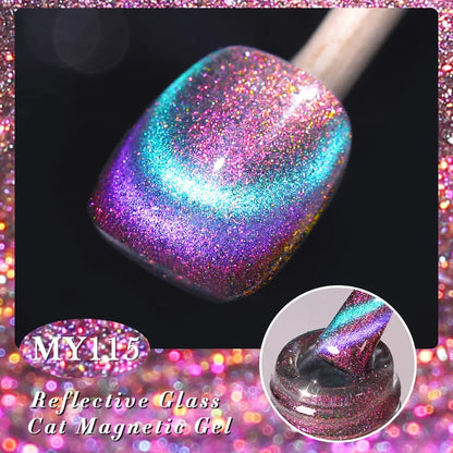 BORN PRETTY Cat Magnetic Gel Nail Polish 117 Colors 10ml Full Coverage Semi-Permanent Soak-Off Nail Varnish for Salon Manicure Glitter Cat Eye Nails