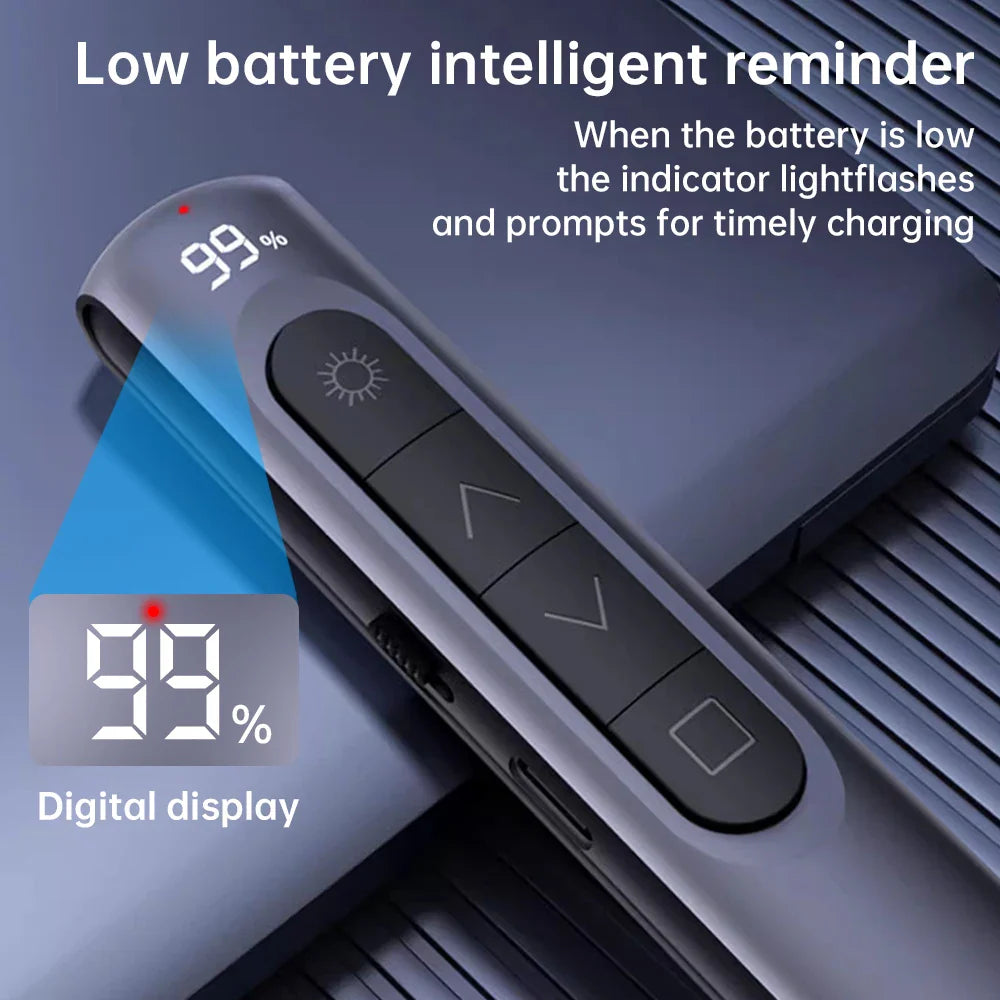 Wireless Remote Control Page Turner – Rechargeable Digital Display Clicker with Volume Controller