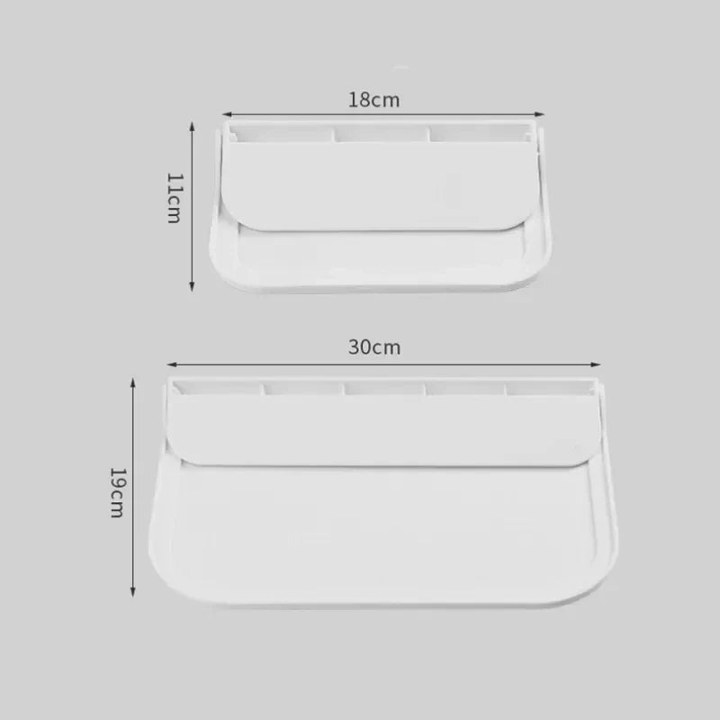 Foldable Wall Shelf - Punch-Free Wall-Mounted Plastic Floating Shelf for Bathroom, Toilet, Towel, and Clothes Storage