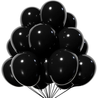 5-100pcs 12-inch Black Latex Balloons – Wedding, Birthday & Party Decoration Supplies