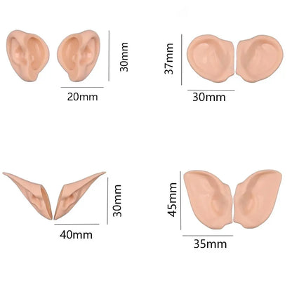 1/6 Doll Elf & Human Plastic Ears – White, Tan, Dark & Super Dark for 30cm Blyth Doll DIY Accessories