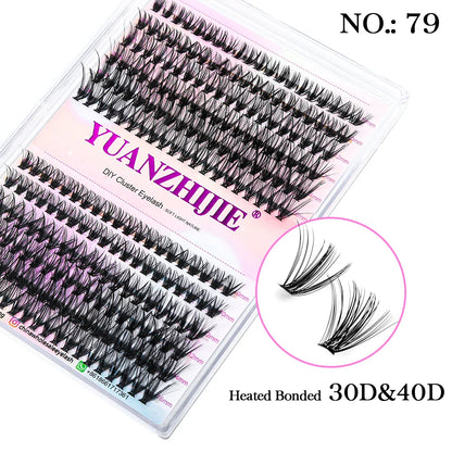 DIY 144 Cluster Lashes YUANZHIJIE – Natural C/D Curl Segmented Mink Individual Eyelash Extensions Kit for Home Makeup & Professional Volume Look (Free Shipping)