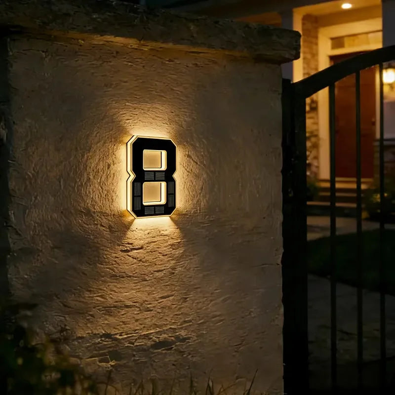 Custom Solar LED House Numbers - Waterproof Luminous Address Sign for Outdoor Wall & Door Decor