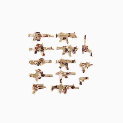 Military Building Blocks Soldier Set - Tactical Weapons Figures with Gatling Gun, Rifle, Mortar & Accessories Toy Kit