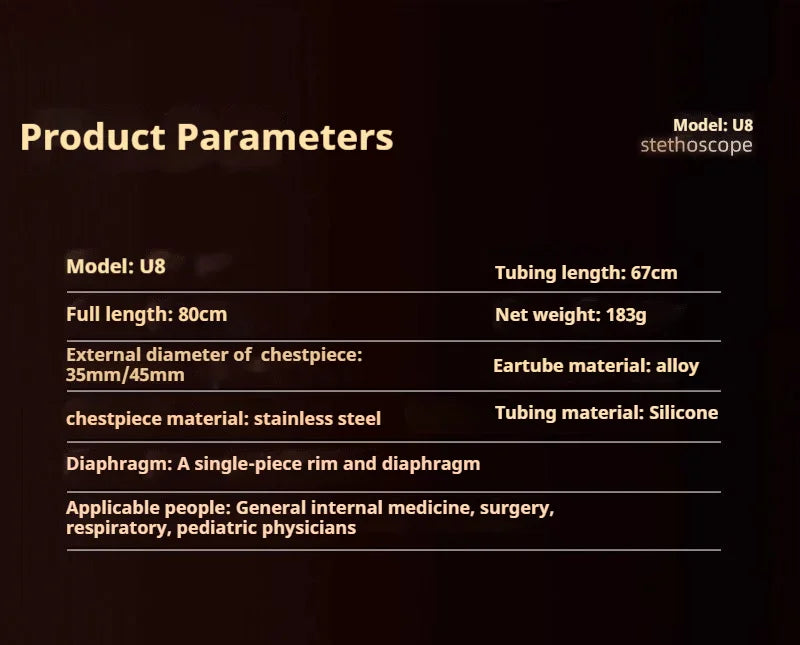 Professional Double-Sided Stethoscope — Medical Cardiology Stethoscope for Doctors and Nurses, Portable Medical Equipment