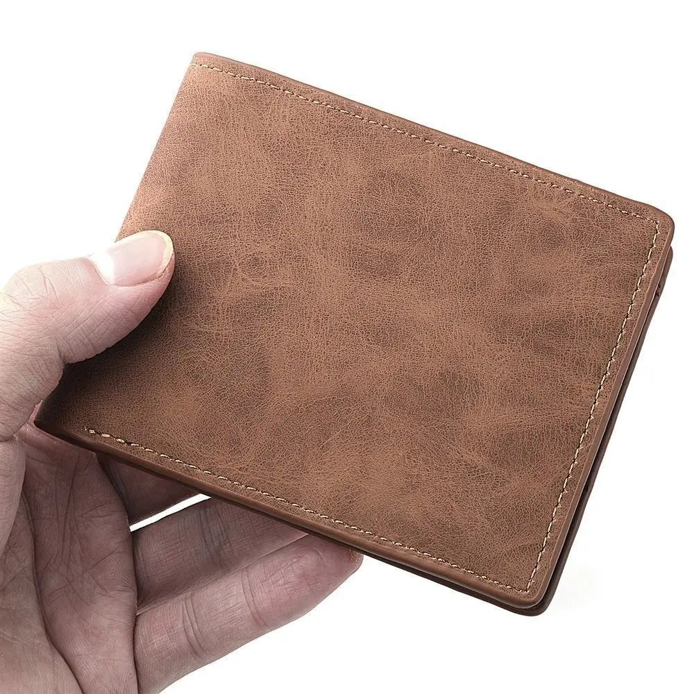 Men’s PU Leather Wallet – Multi-Card Slot Folding Short Wallet with Large Capacity Coin Purse