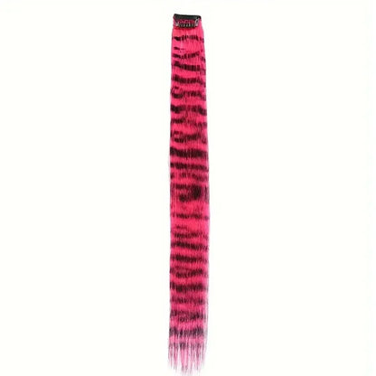 Colorful Feather Hair Extension - Clip-In Synthetic Hairpiece for Women Cosplay Y2K Style
