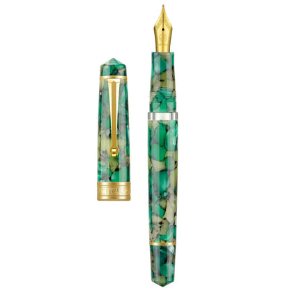 Asvine P20 Piston Filling Fountain Pen – Acrylic with Beautiful Patterns, EF/F/M Nib, Golden Clip, Smooth Writing Office Gift Pen