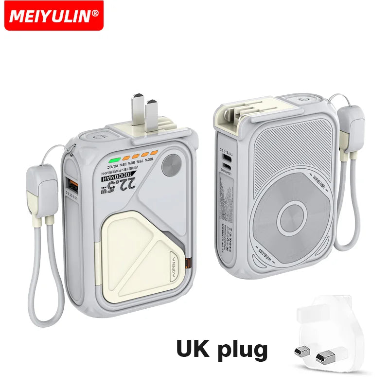 Magnetic Wireless Power Bank 20000mAh - Large Capacity Fast Charger with AC Plug, External Spare Battery for iPhone