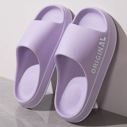 Women's Ultra-Light Thick Sole Beach Slides: Soft Sandals for Summer Seaside - Fashionable Anti-Slip Bathroom Slippers