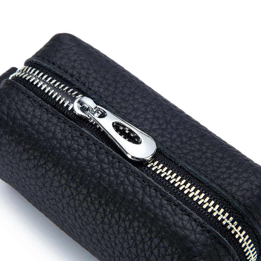 Genuine Leather Key Holder Wallet – Mini Car Key Organizer & Coin Purse with Double Keychains for Men & Women 🔑👜