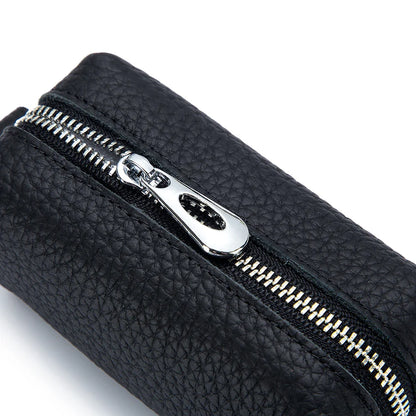 Genuine Leather Key Holder Wallet – Mini Car Key Organizer & Coin Purse with Double Keychains for Men & Women 🔑👜