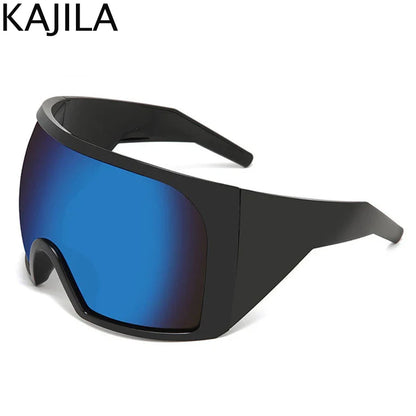 2025 Oversized Punk Shield Sunglasses – Luxury Steampunk Big Frame UV400 Sport Goggles for Women & Men