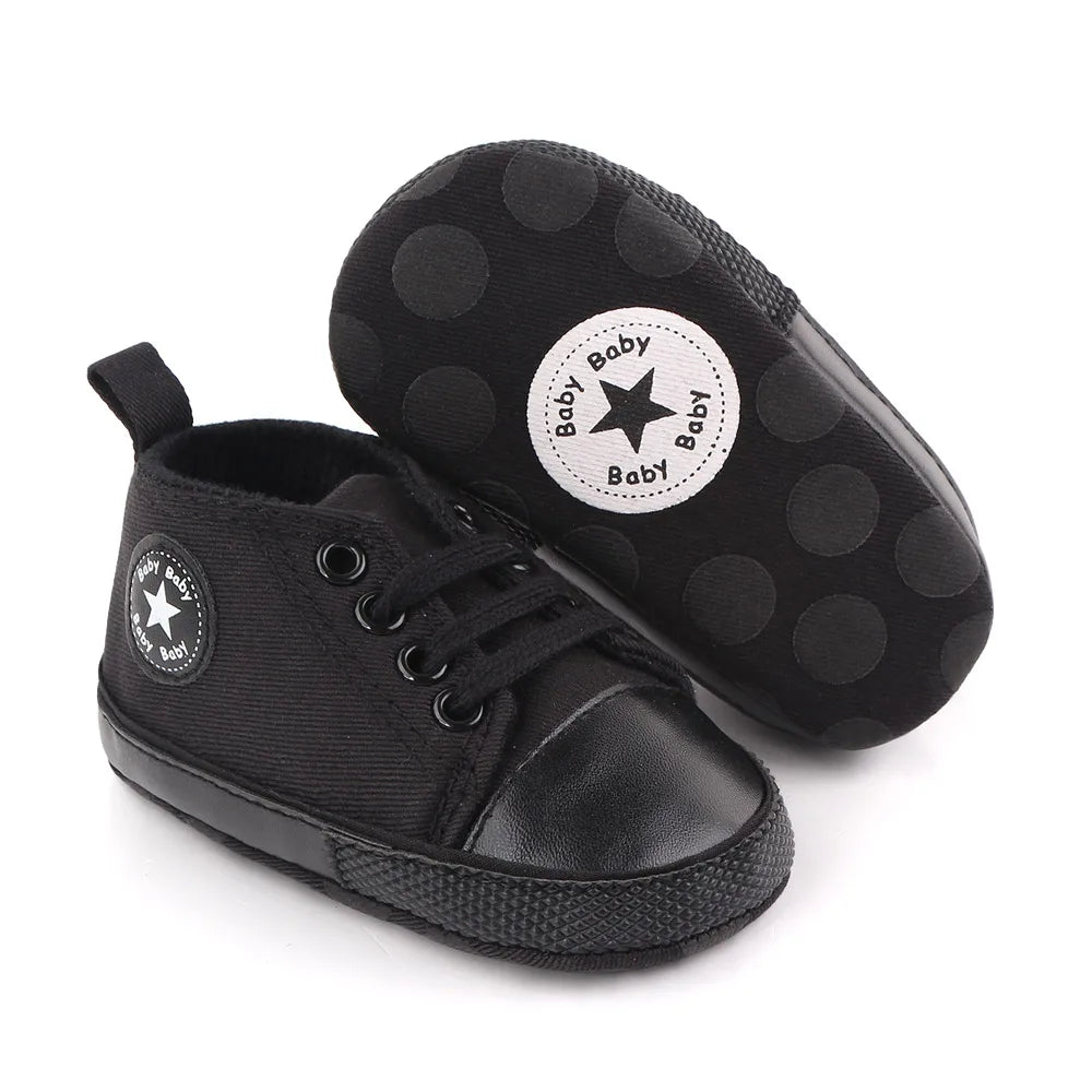 New Baby Shoes for Boys & Girls – Classic Canvas Casual Sneakers, Soft Sole Non-Slip Toddler Walkers D2486