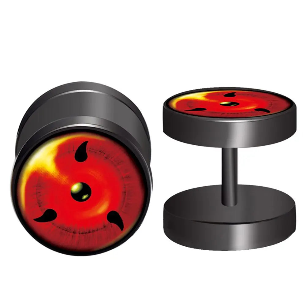 Anime Naruto Earrings – Uzumaki & Uchiha Itachi Sharingan Studs, Cosplay Accessories for Men, Women & Girls Gift