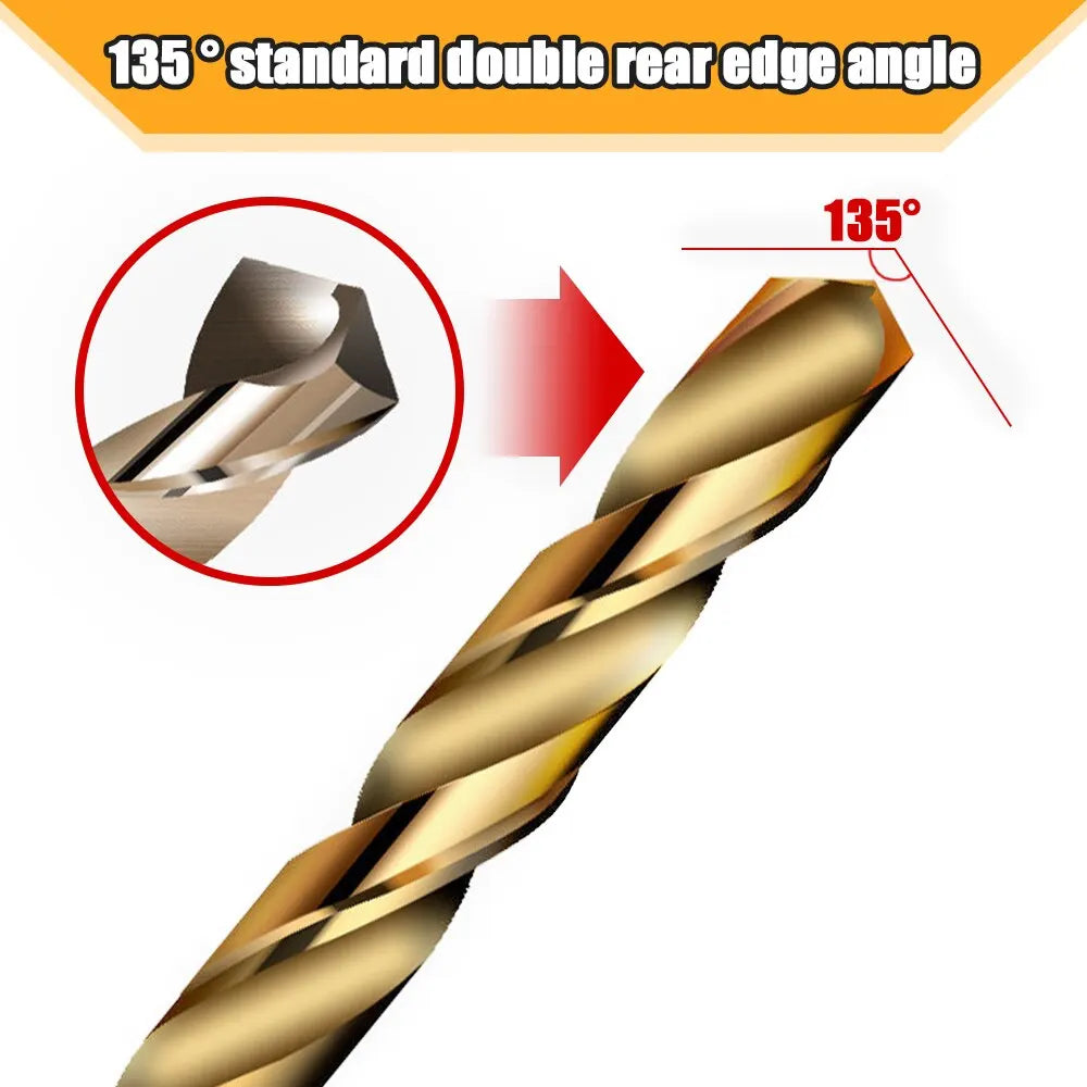 50pcs Titanium Coated Drill Bits Set - High Speed Steel Twist Bit Tool - High Quality Power Tools: 1mm, 1.5mm, 2mm, 2.5mm, 3mm