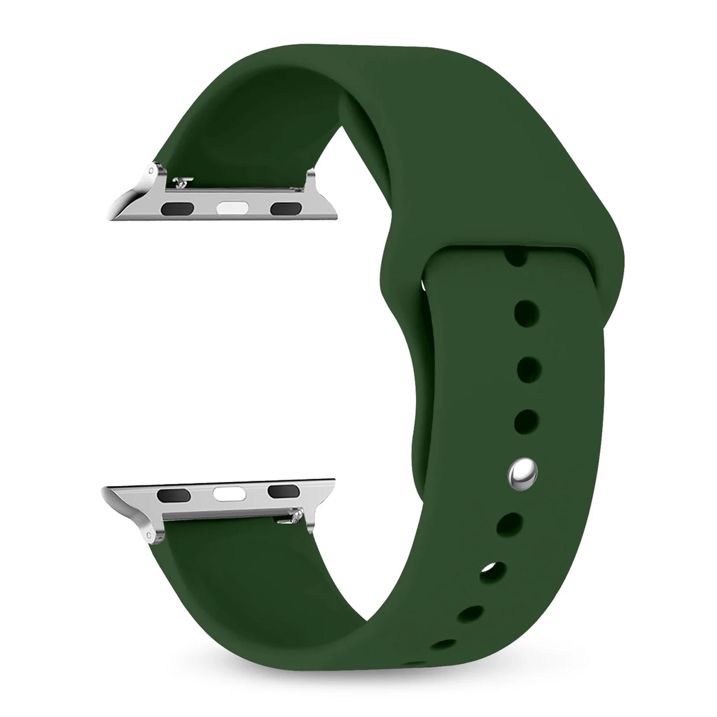 Silicone Apple Watch Band Strap - Sport Replacement Bracelet for iWatch Series Ultra 2, 9, 8, 7, 6, SE 38mm-49mm