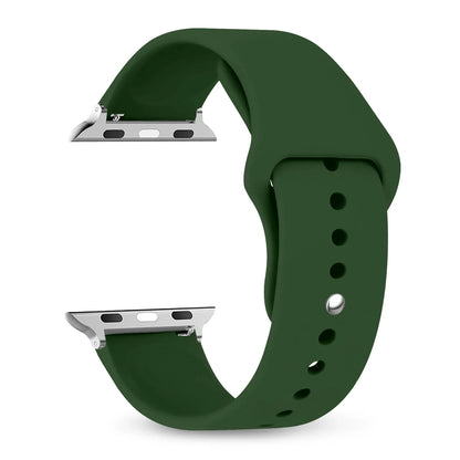 Silicone Apple Watch Band Strap - Sport Replacement Bracelet for iWatch Series Ultra 2, 9, 8, 7, 6, SE 38mm-49mm