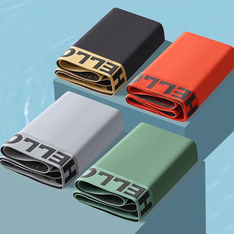 4-Pack Men's Ice Silk Boxer Shorts - Breathable Thin U-Pouch Underwear with Stretch Comfort (L-6XL)