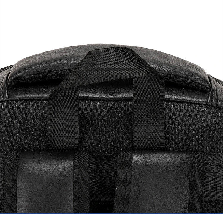 High-Quality USB Charging Backpack for Men – PU Leather Laptop Backpack for Teenagers & Boys, Large Schoolbag