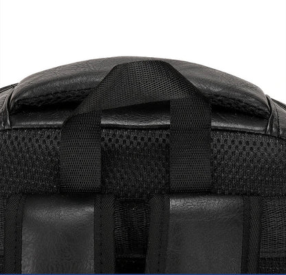 High-Quality USB Charging Backpack for Men – PU Leather Laptop Backpack for Teenagers & Boys, Large Schoolbag