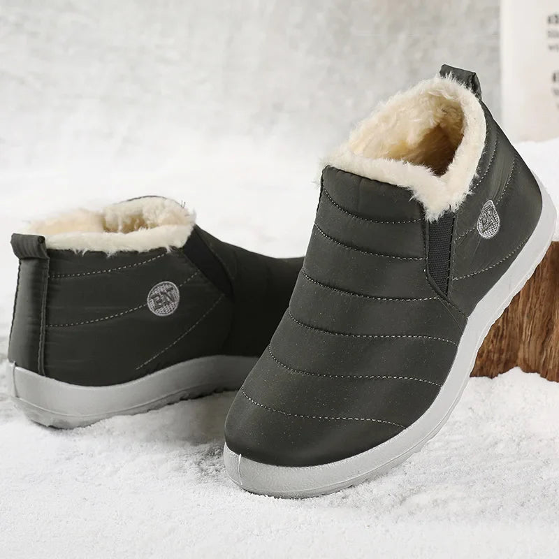 Men’s Winter Ankle Boots — Warm Fur Lined Snow Boots, Casual Shoes for Men and Couples