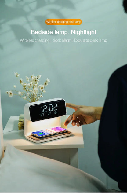 ABS Bedside Lamp Clock - USB Plug-In Bedroom & Office Decorative Light for Home and Holiday Atmosphere