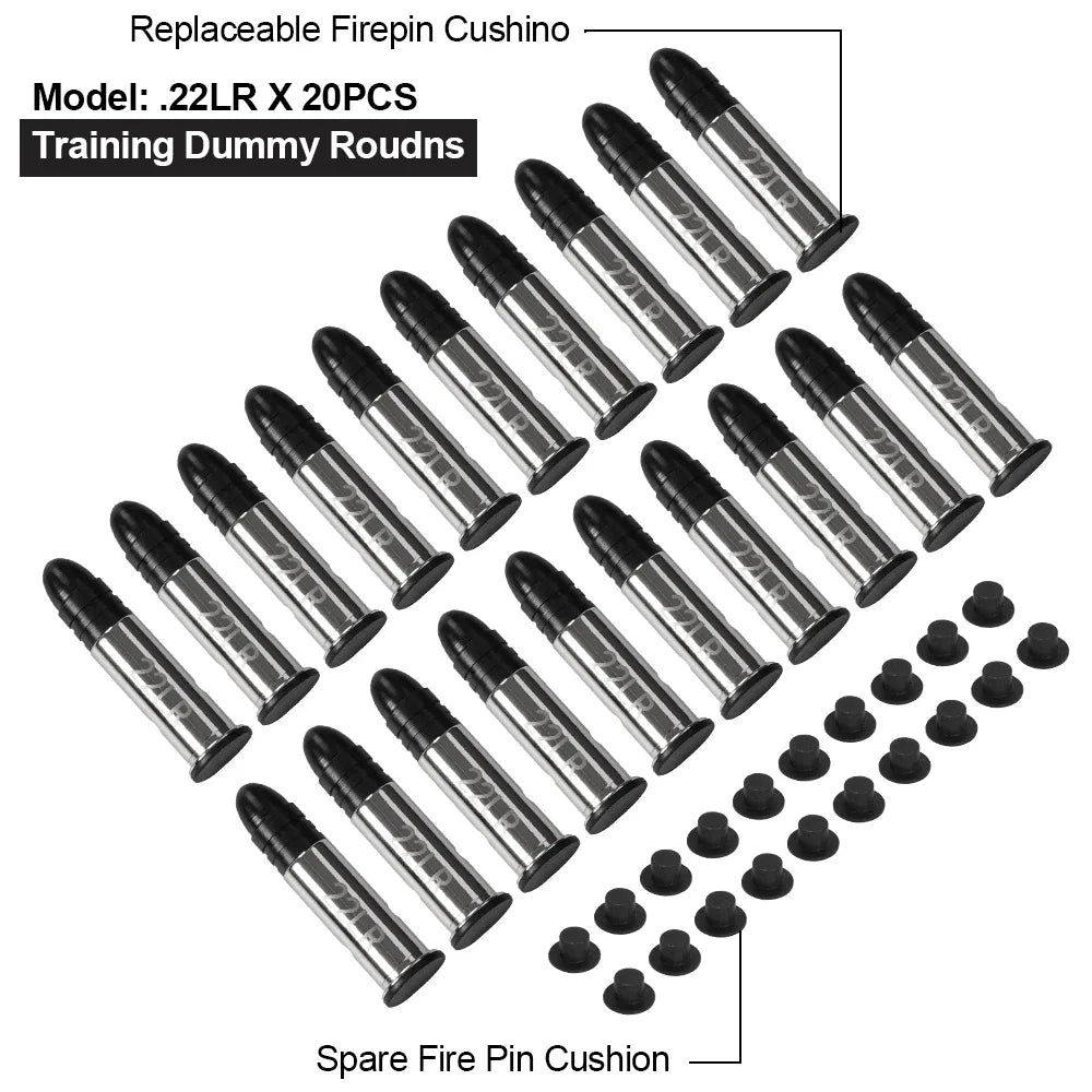 22LR Dummy Rounds — Practice Training Bullets, 6 or 12PCS for Safe Shooting Practice