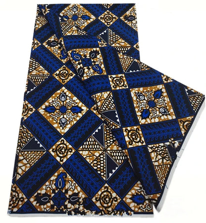 African Wax Print Fabric - High-Quality Cotton Ankara Gold Print Pagne for Wedding & Dress Sewing