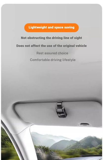 Car Sun Visor Glasses Clip – Interior Eyeglasses Storage Holder for Tesla Model 3, S, X, Y, Cybertruck & Roadster