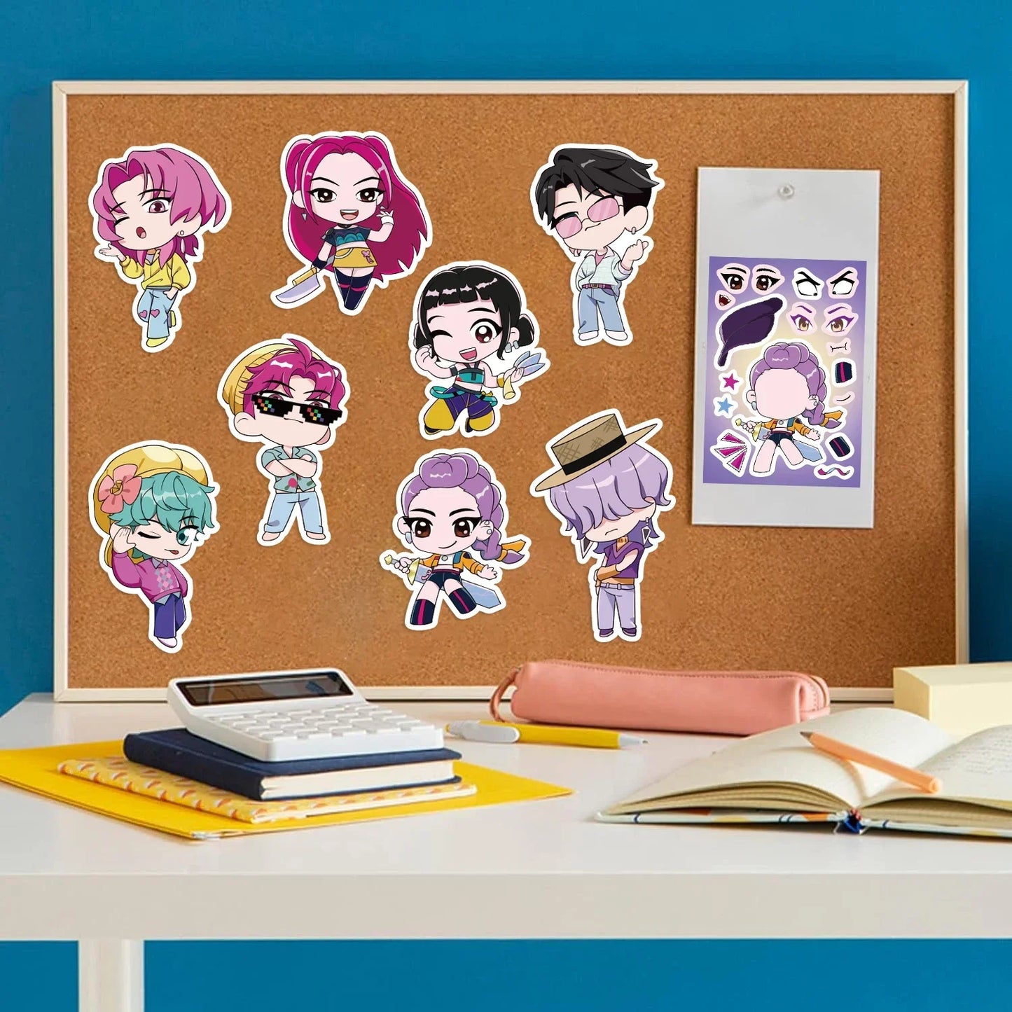 MINISO Kpop Demon Hunter Stickers — 8/32 Sheets Huntrix Scrapbook, Phone, Notebook Decoration & Party Favors Gift