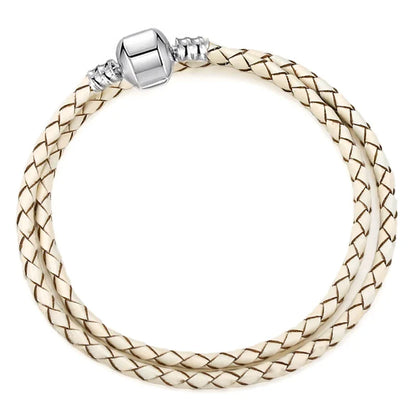 BAOPON 9-Color Leather Charm Bracelet - DIY Chain Jewelry Gift for Women & Girls