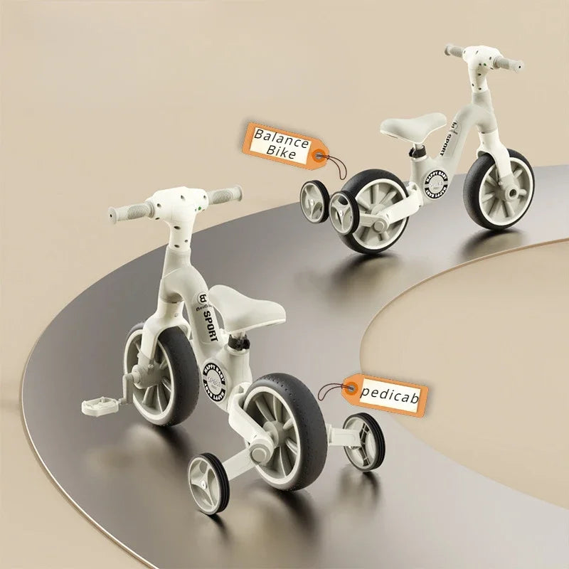 2-in-1 Children’s Balance Bike – Three-Wheeled Multifunctional Pedal Walker with Music & Lights, Indoor and Outdoor Baby Toy
