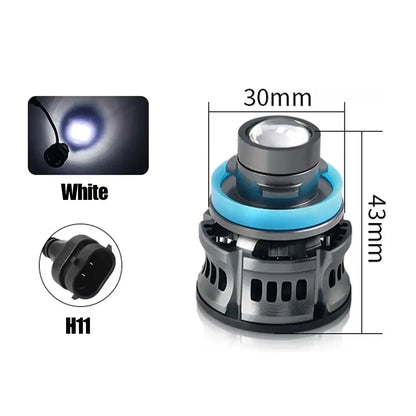 Laser Lens Car Headlight & Fog Light Bulb – H7/H8/H9/H11/9006 HB4 LED, White/Yellow/Ice Blue