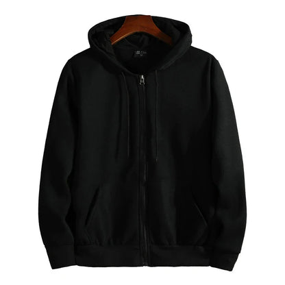 Men’s Zipper Hoodie – Autumn Winter Long Sleeve Casual Sportswear Hooded Sweatshirt Loose Fit