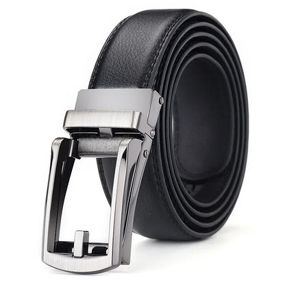 Men’s Luxury Click Belt – Genuine Leather Automatic Alloy Buckle for Business & Jeans