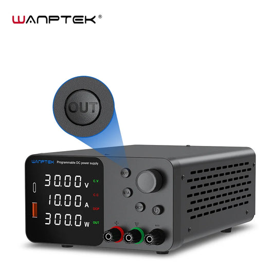 Lab Bench Switching Power Supply – Adjustable 30V 10A, 60V 5A, 120V Digital Voltage Stabilizer for Laboratory