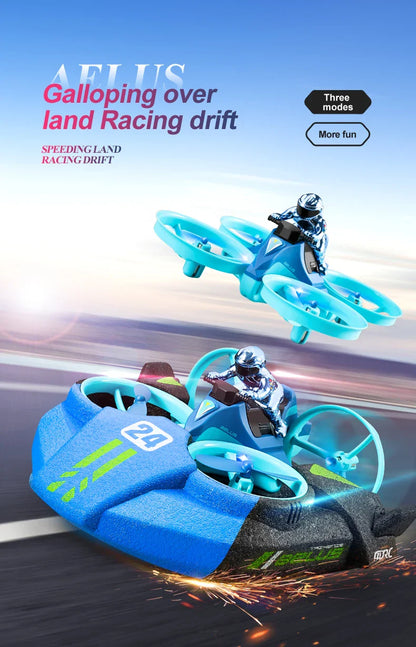 4DRC Mini RC Drone – 3-in-1 Sea, Land & Air Quadcopter with Altitude Hold, Headless Mode & 2.4G Remote Control Helicopter Toy